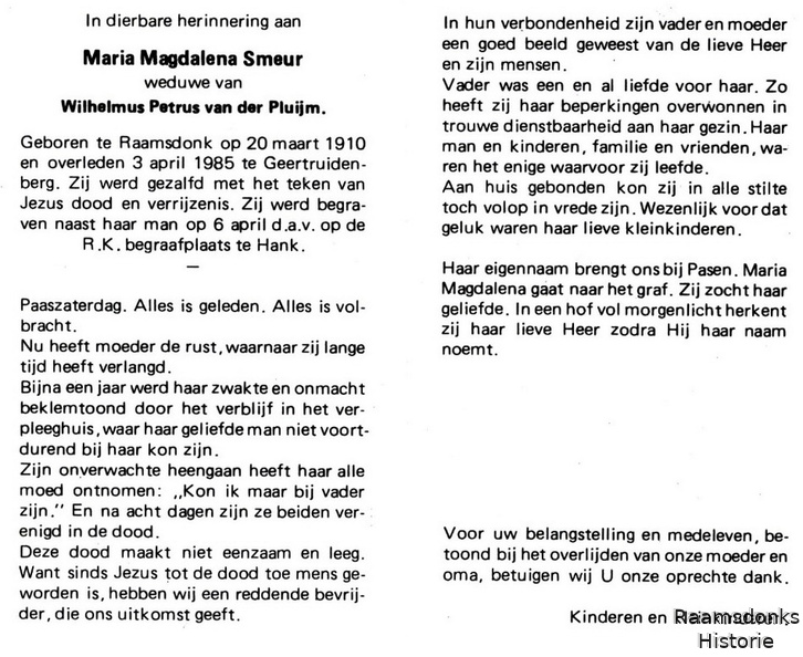 smeur.maria.m. 1910-1985 pluijm.van.der.wilhelmus.p. b