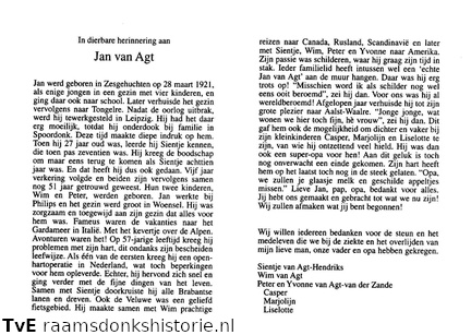 Agt van, Jan  Sientje Hendriks