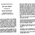 Assen van, Jan  Gonny Verhoeven