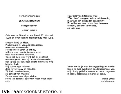 Bocken, Jeanne  Henk Smits