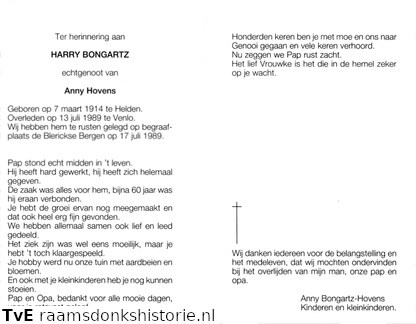 Bongartz, Harry Anny Hovens