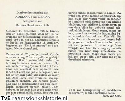 Adriana van der Aa Marinus Henricus van Gils