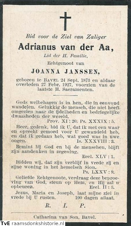 Adrianus van der Aa Joanna Janssen