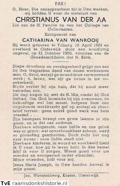 Christianus van der Aa Catharina van Wanrooij