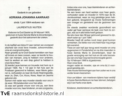 Adriana Johanna Aanraad Laurentius Nuiten