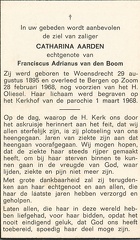 Catharina Aarden- Franciscus Adrianus van den Boom