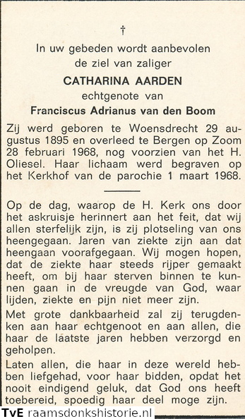 Catharina Aarden- Franciscus Adrianus van den Boom