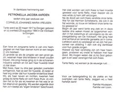 Petronella Jacoba Aarden- Cornelis Johannes Maria Vreijsen