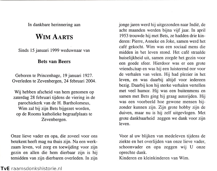 Wim Aarts Bets van Beers