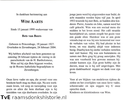 Wim Aarts Bets van Beers