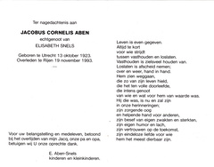 Jacobus Cornelis Aben- Elisabeth Snels
