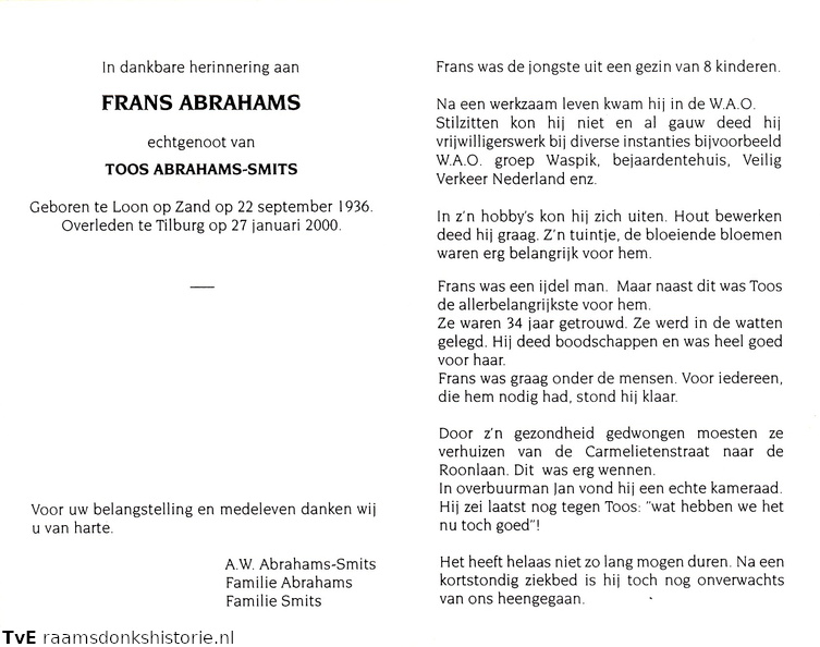 Frans Abrahams Toos Smits