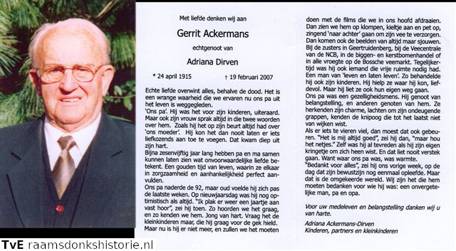 Gerrit Ackermans Adriana Dirven