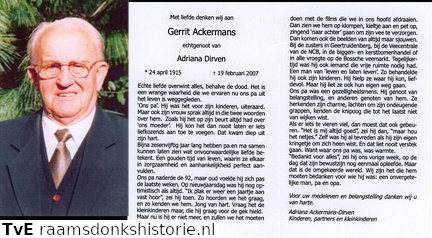 Gerrit Ackermans Adriana Dirven