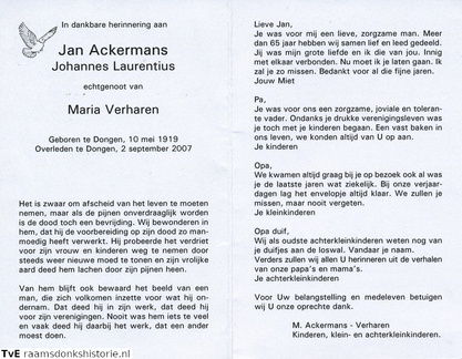 Johannes Laurentius Ackermans Maria Verharen