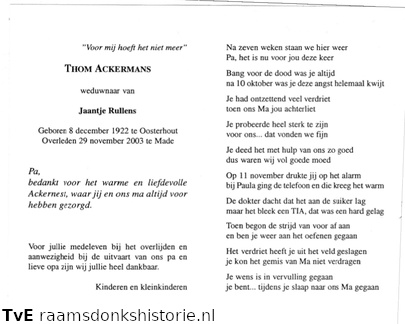Thom Ackermans- Jaantje Rullens