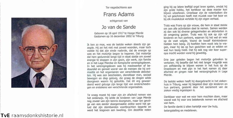 Frans Adams- Jo van der Sande