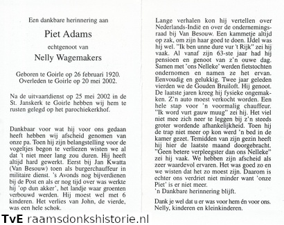 Piet  Nelly Wagemakers Adams