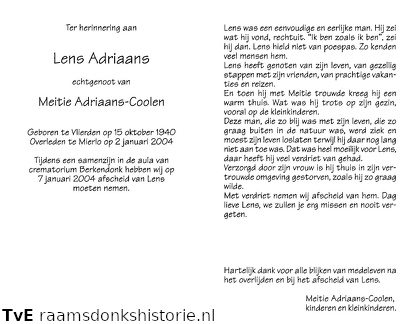 Lens Adriaans Meitie Coolen
