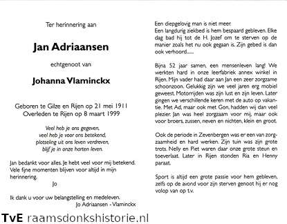 Jan Adriaansen Johanna Vlaminckx