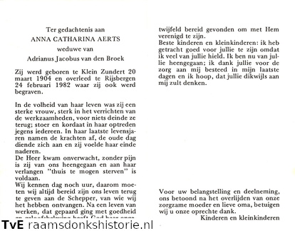 Anna Catharina Aerts- Adrianus Jacobus van den Broek