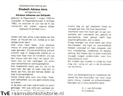 Elisabeth Adriana Aerts Adrianus Johannes van Schijndel