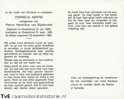 Cornelia Aertse- Petrus Hendrikus van Bijsterveld