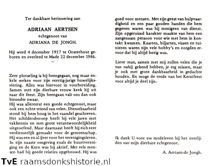 Adriaan Aertsen- Adriana de Jongh