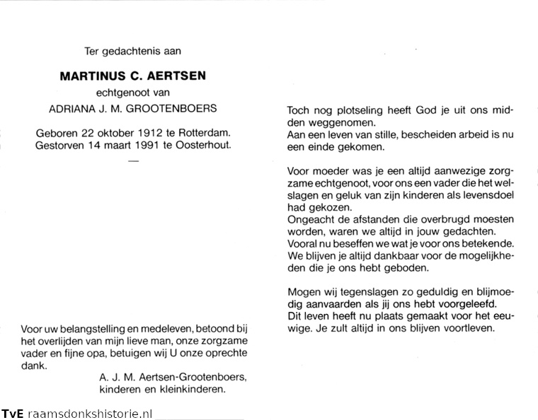 Martinus C. Aertsen- Adriana J.M.Grootenboers