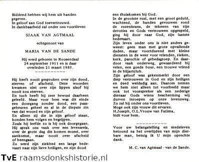 Sjaak van Agtmaal- Maria van der Sande