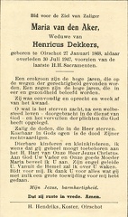 Maria van den Aker- Henricus Dekkers