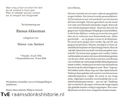 Rienus Akkerman Stiena van Seeters