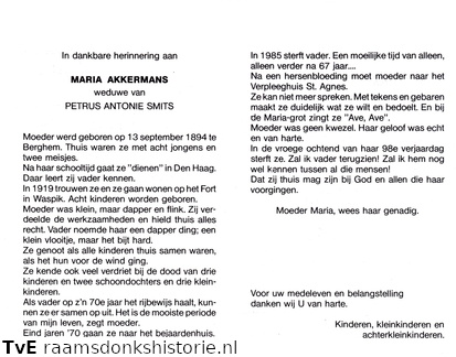 Maria Akkermans- Petrus Antonie Smits
