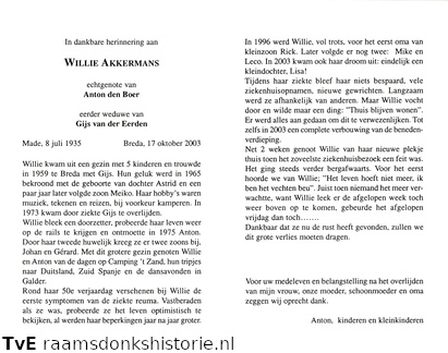 Willie Akkermans Anton den Boer Gijs van Eerden