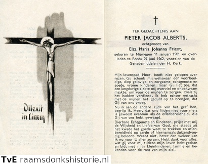 Pieter Jacob Alberts- Elza Maria Johanna Fricot