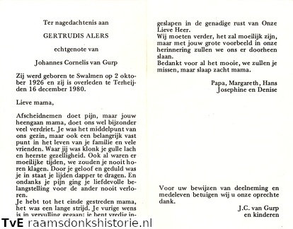 Gertrudis Alers- Johannes Cornelis van Gurp