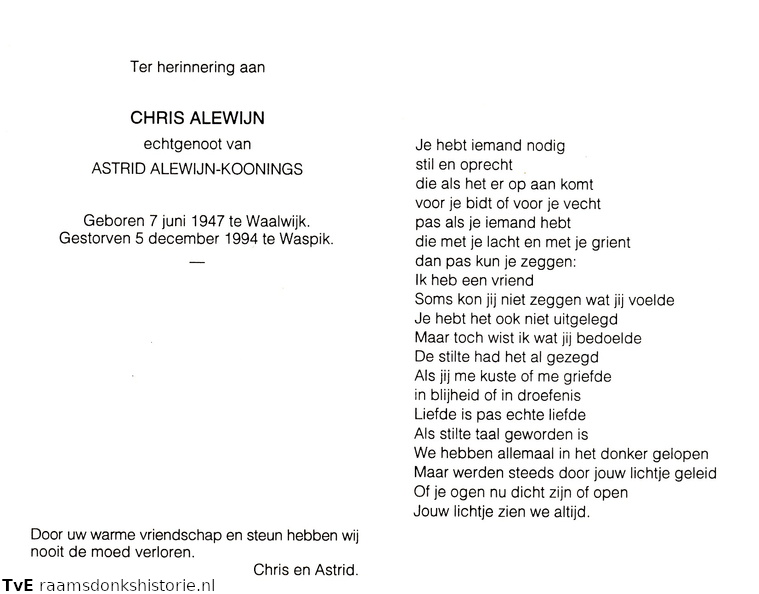 Chris Alewijn- Astrid Koonings