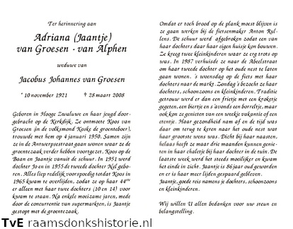 Adriana van Alphen- Jacobus Johannes van Groesen