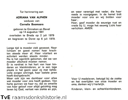 Adriana van Alphen Cornelis Boomaars