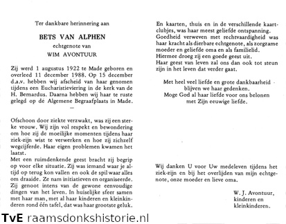 Bets van Alphen Wim J Avontuur