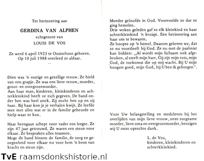 Gerdina van Alphen- Louis de Vos
