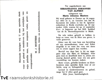 Sebastianus Johannes van Alphen- Maria Johanna Musters