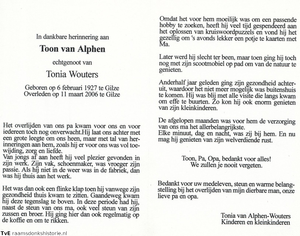 Toon van Alphen- Tonia Wouters