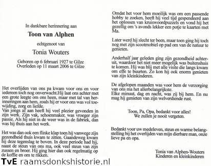 Toon van Alphen- Tonia Wouters