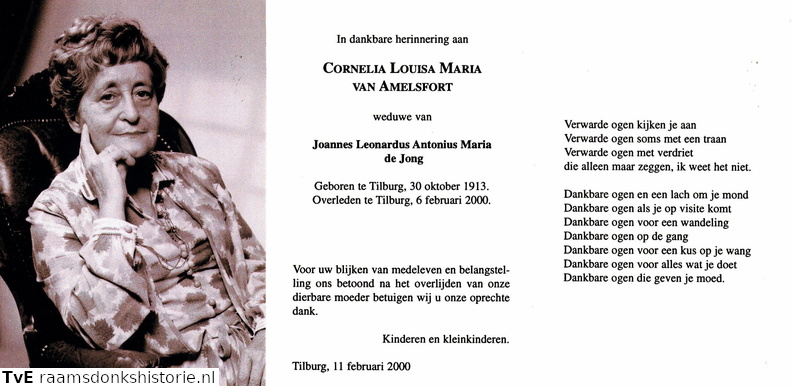 Cornelia Louisa Maria van Amelsfort Joannes Leonardus Antonius Maria de Jong