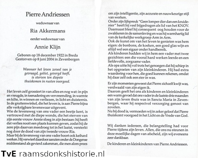 Pierre Andriessen Ria Akkermans  Annie Klijn