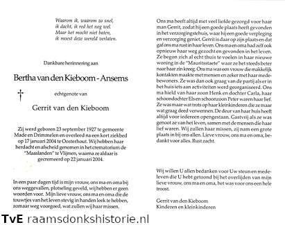 Bertha Ansems Gerrit van den Kieboom