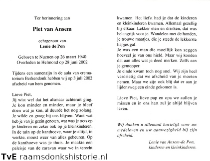 Piet van Ansem- Lenie de Pon
