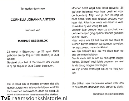 Cornelia Johanna Antens- Marinus Ossenblok