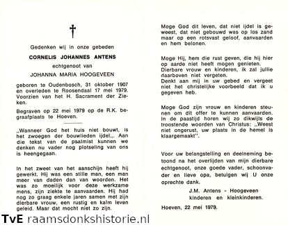 Cornelis Johannes Antens- Johanna Maria Hoogeveen